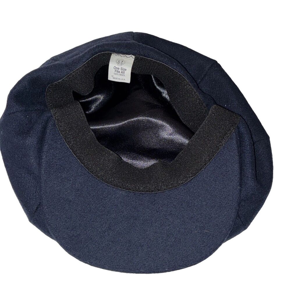 United Hatters UHCMW Cap VTG NY Cabbie Newsboy Navy Blue Hat 100% Wool Made USA - Picture 2 of 11